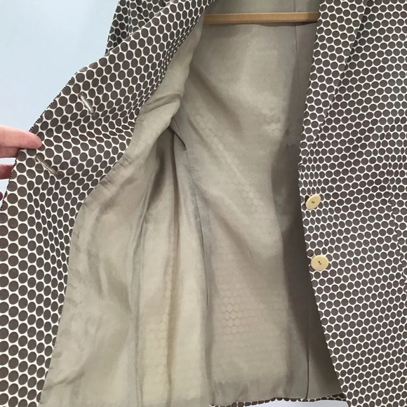 Zanella Women’s Blazer Made In Italy Geometric Pattern Brown/Tan Size 6 - Picture 5 of 7